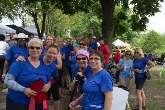 2017 BDBF Wellness Warriors Coed team getting ready to line up for a race