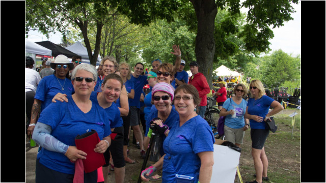 2017 BDBF Wellness Warriors Coed team getting ready to line up for a race