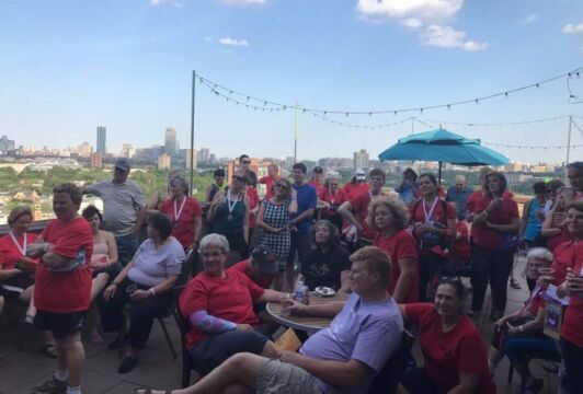 2017 BDBF A party for our guest ACS teams on the roof deck of the DoubleTree Suites hotel in Boston