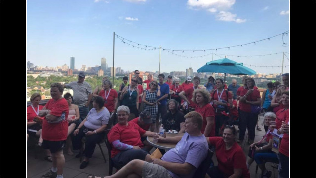 2017 BDBF A party for our guest ACS teams on the roof deck of the DoubleTree Suites hotel in Boston