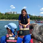 Joann, rocking our new dragon outfit, which will be used for festivals where costumed drummers are encouraged)