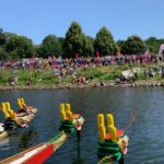 Our dragons greeting the spectators